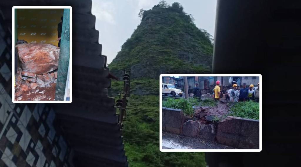 A stone fell from the mountain in Mumbra A stone fell from the mountain in Mumbra