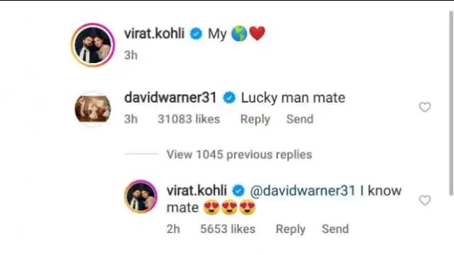 david warner virat kohli anushka sharma