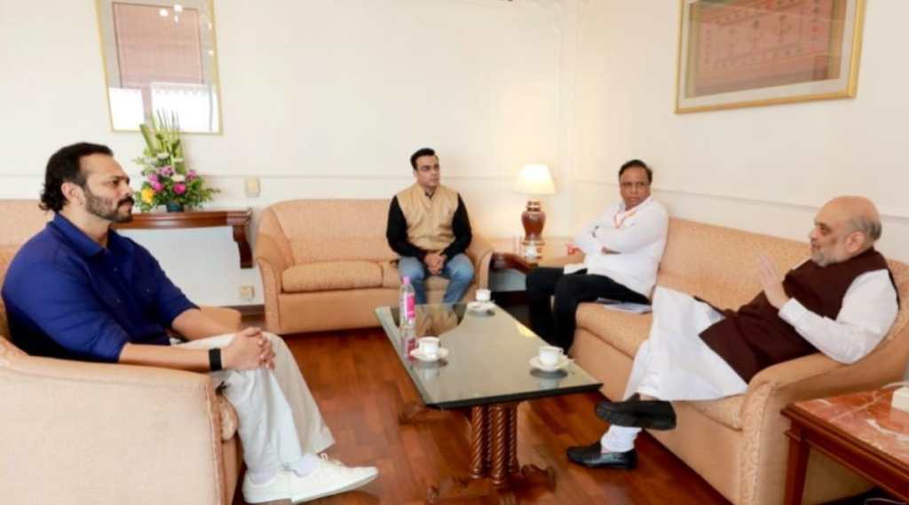 rohit shetty amit shah meet rohit shetty amit shah meet