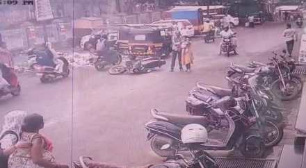accident six-month-old baby fell from the mother's hand fell directly under the tractor pune