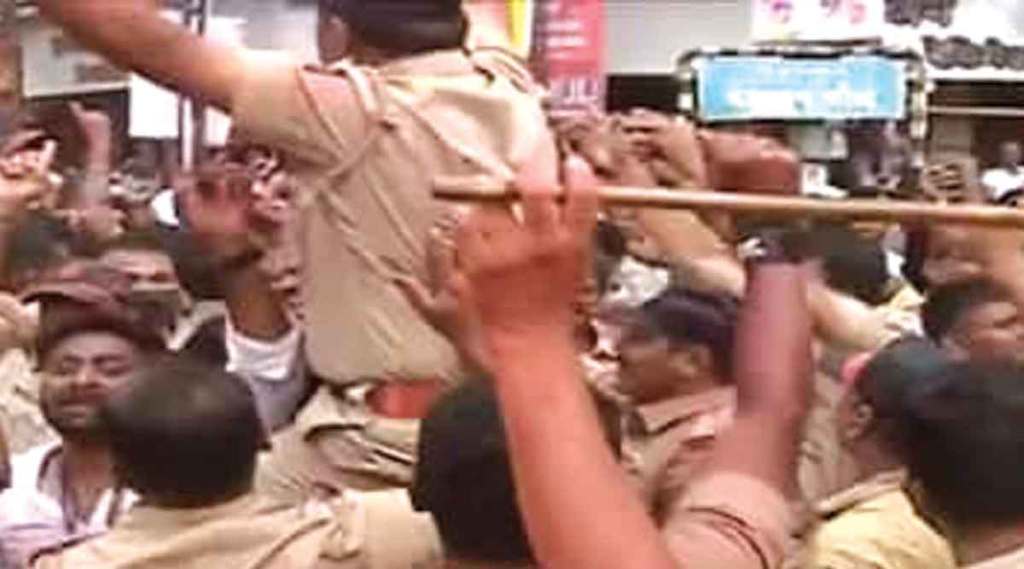 Police dance in khaki uniform