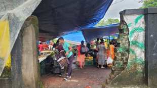 The hawkers broke the protective wall and placed it
