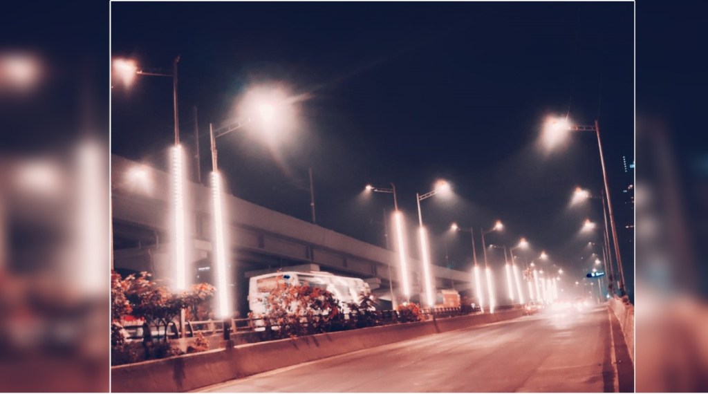lighting of street lamp on Goregaon roads On the occasion of Diwali