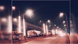 lighting of street lamp on Goregaon roads On the occasion of Diwali