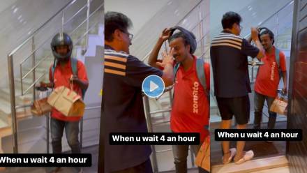 Man-Sings-Song-Greets-Zomato-Delivery-Boy