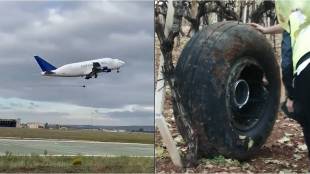 Viral Video Boeing 747 flight wheel drop in air falls after takeoff watch Shocking Trending Clip Today