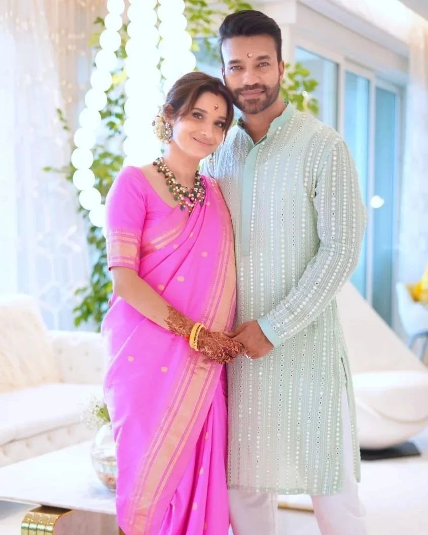ankita lokhande vicky jain first karva chauth
