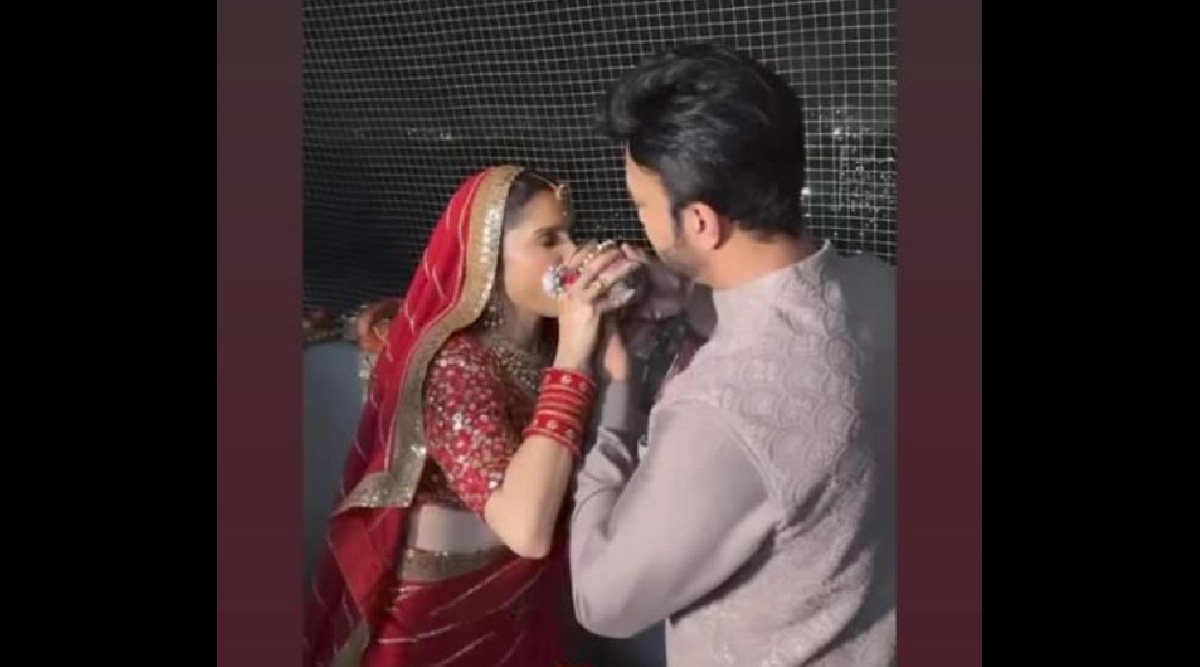 ankita lokhande vicky jain first karva chauth 
