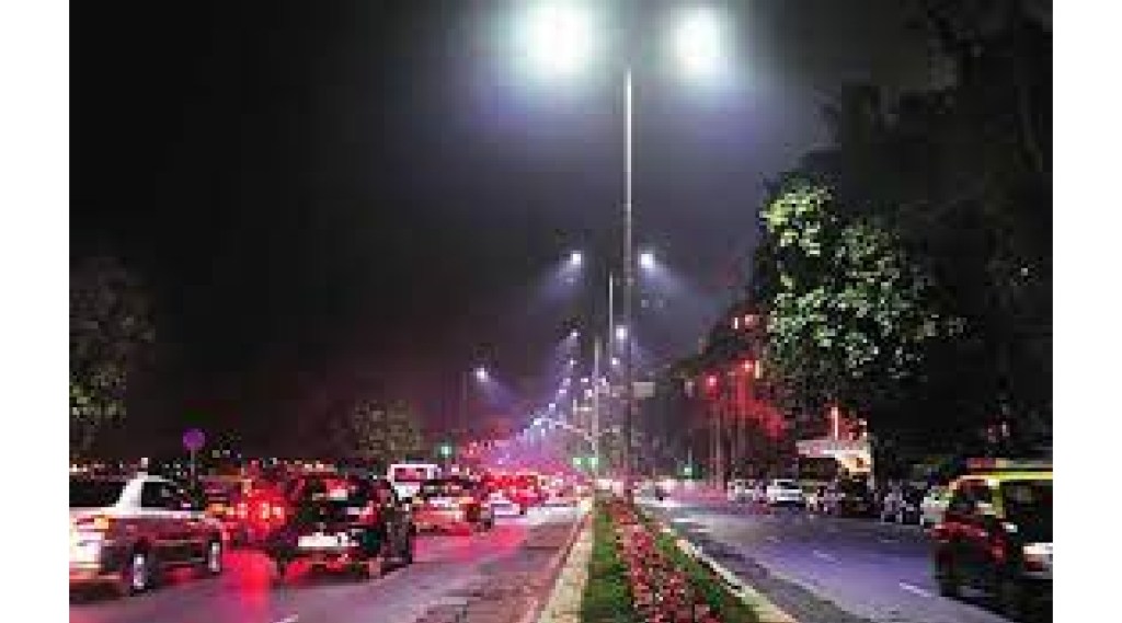 led light on road