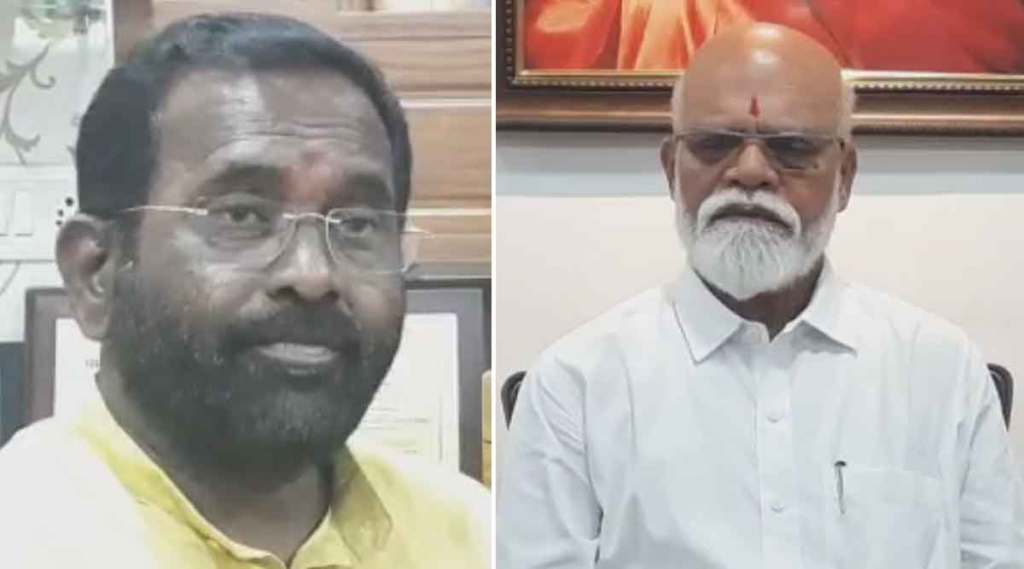 सुरेश कुलकर्णी (उपजिल्हाप्रमुख शिवसेना शिंदे गट) व विठ्ठल मोरे (जिल्हाध्यक्ष शिवसेना ठाकरे गट) सुरेश कुलकर्णी (उपजिल्हाप्रमुख शिवसेना शिंदे गट) व विठ्ठल मोरे (जिल्हाध्यक्ष शिवसेना ठाकरे गट)