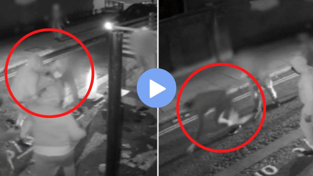 viral video Father Fights Armed Robbers To Save Son