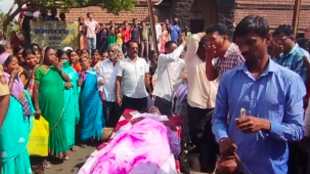 Protest against encroachment on Gayran land in Kolhapur