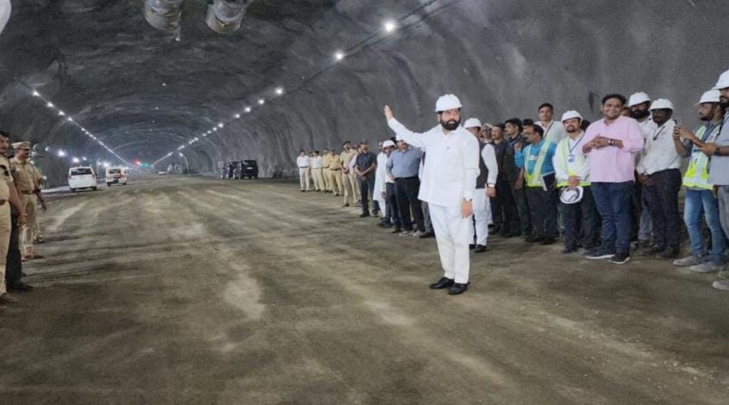 Chief Minister eknath shinde inspected the Missing Link Project Chief Minister eknath shinde inspected the Missing Link Project