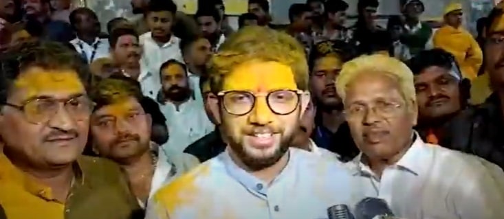 Aaditya Thackeray Jejuri visit photos talks about sanjay raut bail
