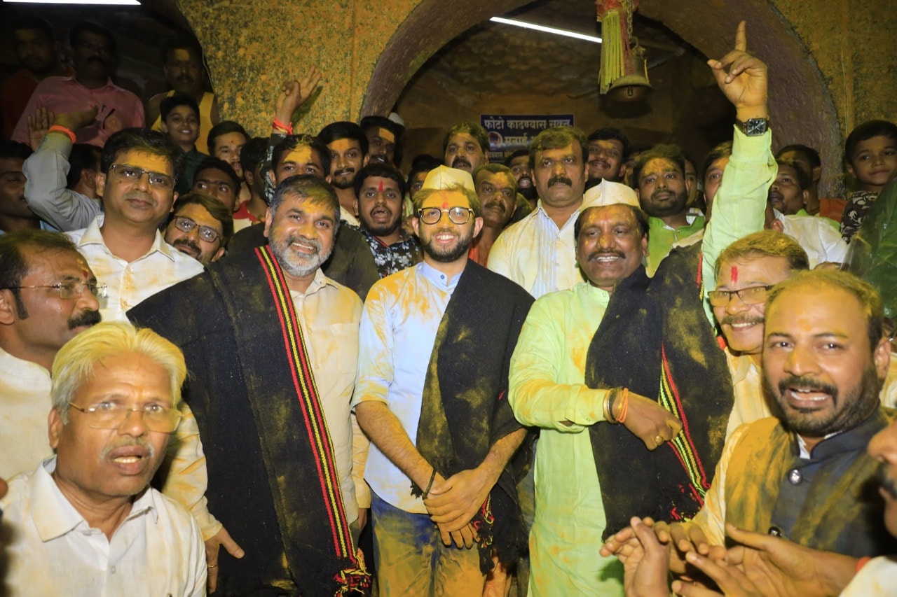 Aaditya Thackeray Jejuri visit photos talks about sanjay raut bail