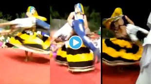 Viral Video Girl Dancer Touched By Excited Man Women Lifts Desperate Man takes Fast Chakri Round till he faints