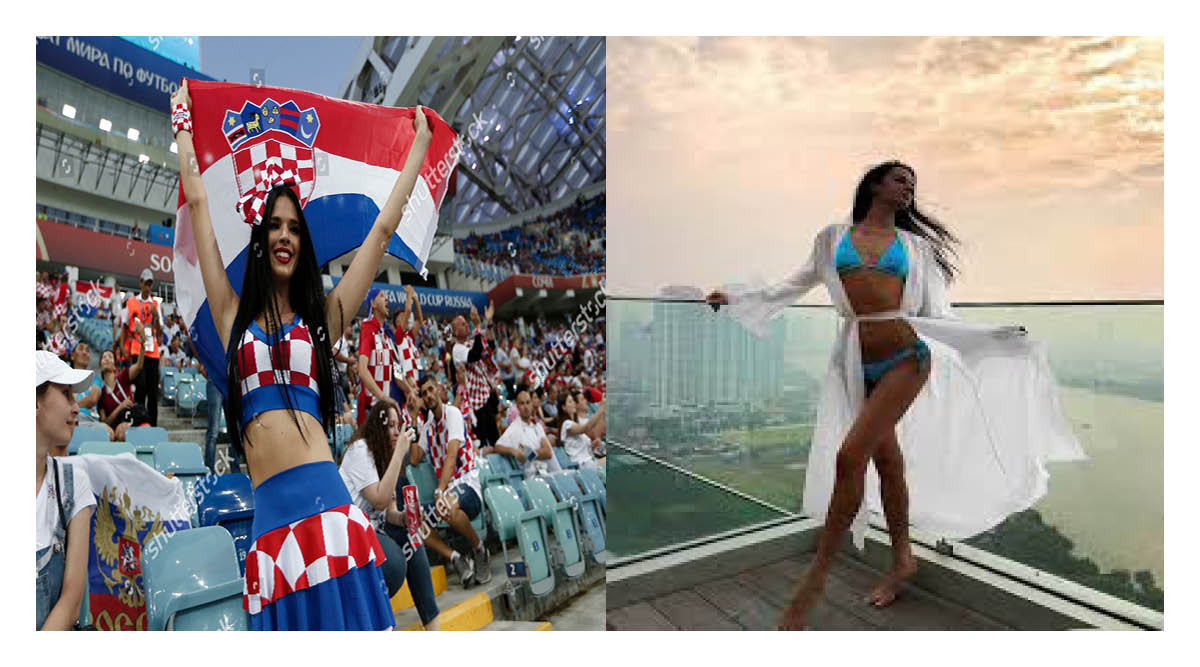 Model Ivana Knoll went to the Al-Bayt stadium for Croatia's first match against Morocco wearing an offensive dress