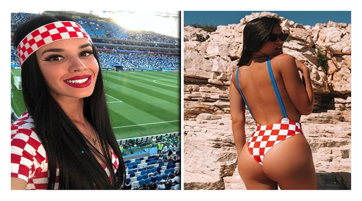 Model Ivana Knoll went to the Al-Bayt stadium for Croatia's first match against Morocco wearing an offensive dress