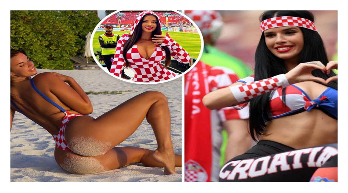 Model Ivana Knoll went to the Al-Bayt stadium for Croatia's first match against Morocco wearing an offensive dress