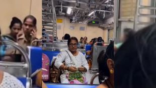 woman in train viral video