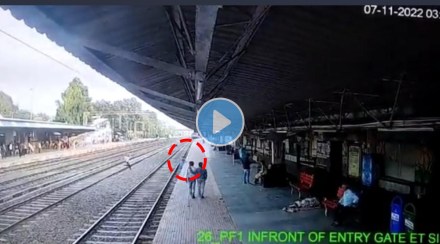 Viral video station master saves women trying to cross railway track as the train approaches