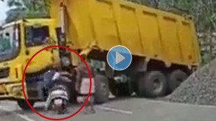 girl hit scooty on truck