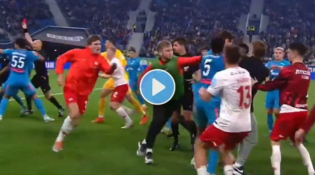 Russian Cup Football Video of scuffle between players of Zenit St Petersburg and Spartak Moscow