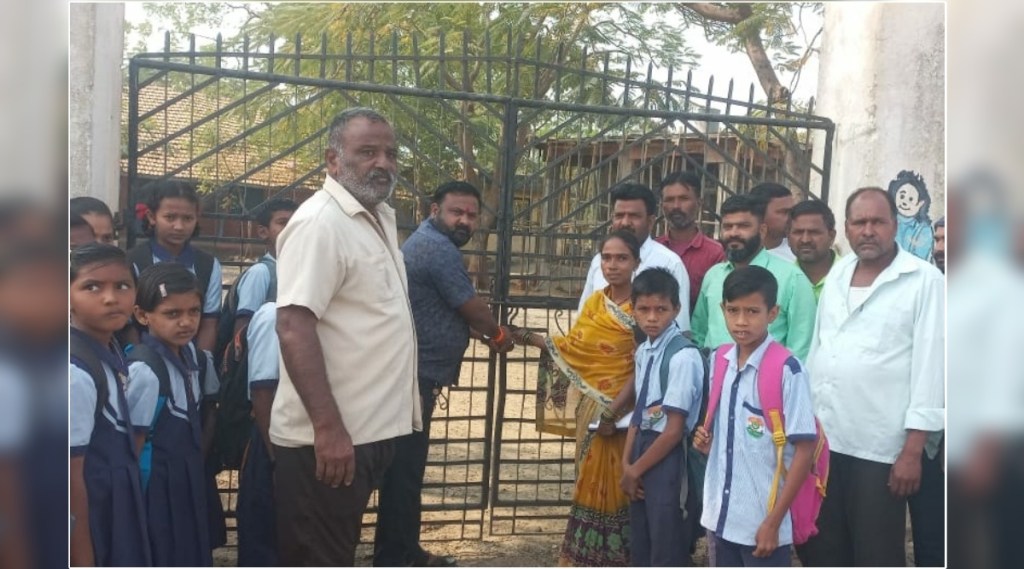 Vanjarwadi Zilla Parishad school was locked by angry parents due to shortage of teachers