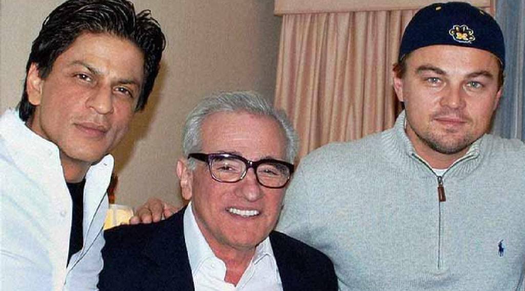 martin scorsese with srk and leondardo martin scorsese with srk and leondardo