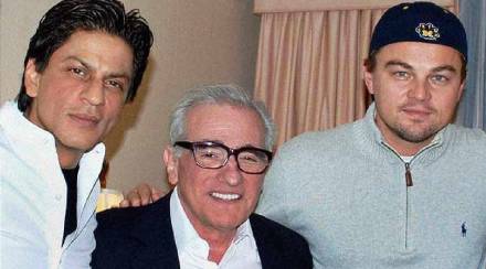 martin scorsese with srk and leondardo martin scorsese with srk and leondardo