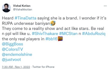 vishal kotiyan taunts tina datta