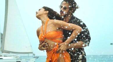 orange colour bikini deepika padukone