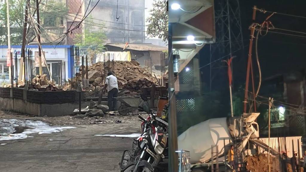 unauthorized construction in road at pimpalgaon near bhiwandi political pressure hinders the authorities taking action