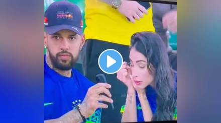 Man helps wife with makeup while watching match in stadium viral video wins internet calls it Husband of the year