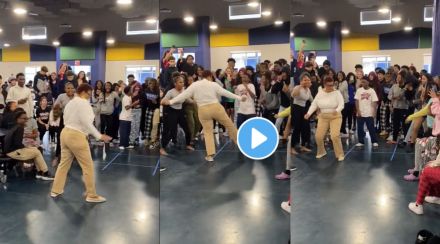 Teacher crazy dance viral video on twitter