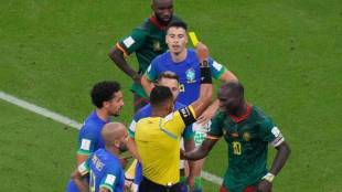 Captain Vincent Abubakar was shown a red card by the referee after taking off his jersey