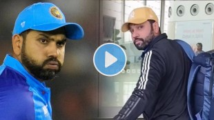 Captain Rohit Sharma talking to a photographer