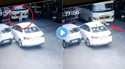 जोरदार धडक दिल्यानंतर बस थेट पादचाऱ्याच्या अंगावरून गेली, काही सेकंदातच…; पाहा अंगावर काटा आणणारा Video