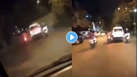 Two bike riders pushed Ambulance