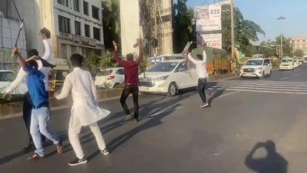 पिंपरी-चिंचवडमध्ये चंद्रकांत पाटलांना काळे झेंडे दाखवून ताफा अडवण्याचा प्रयत्न; काही कार्यकर्त्यांना पोलिसांनी घेतले ताब्यात