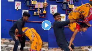 woman in saree stunt viral video