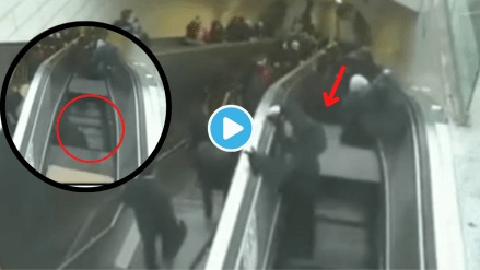 Video Metro Station Malfunctioning Escalator Swallows Man Netizens Shocked With Viral Clip