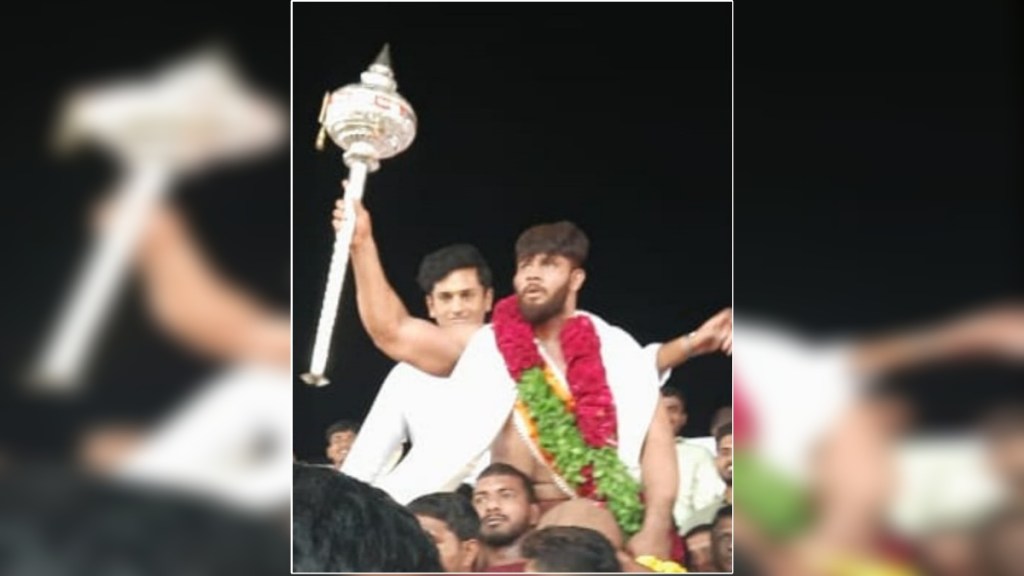 Sikandar Sheikh won the Bhima Cooperative Sugar Factory wrestling competition