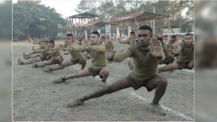 The training of the first batch of fire fighters has started at the gunnery center of Nashik Road