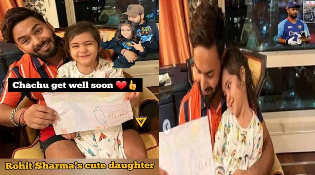 Jaldi theek ho jao chachu Rohit Sharma's daughter's emotional message to Rishabh Pant