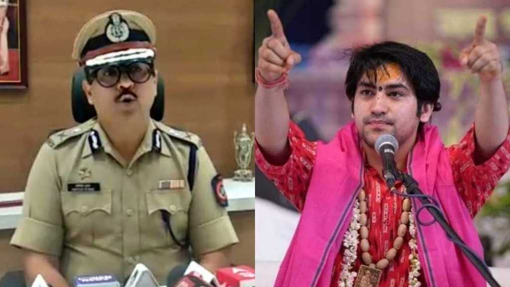Nagpur Police Commissioner Amitesh Kumar and Dhirendra Maharaj