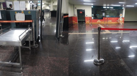 Scanner at Shankarnagar metro station in Nagpur and ticket house at Vasudev Nagar station closed