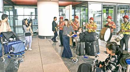 First flight land at manohar international airport