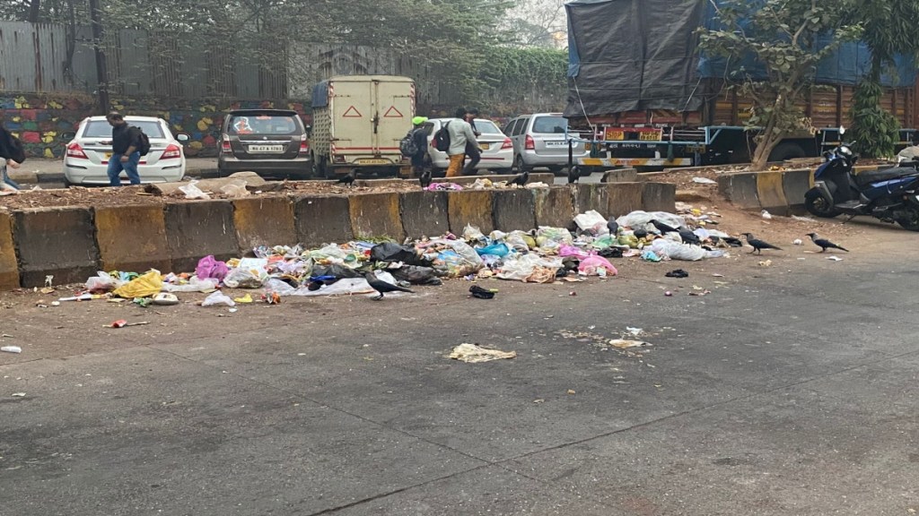 garbage on the streets in Navi Mumbai
