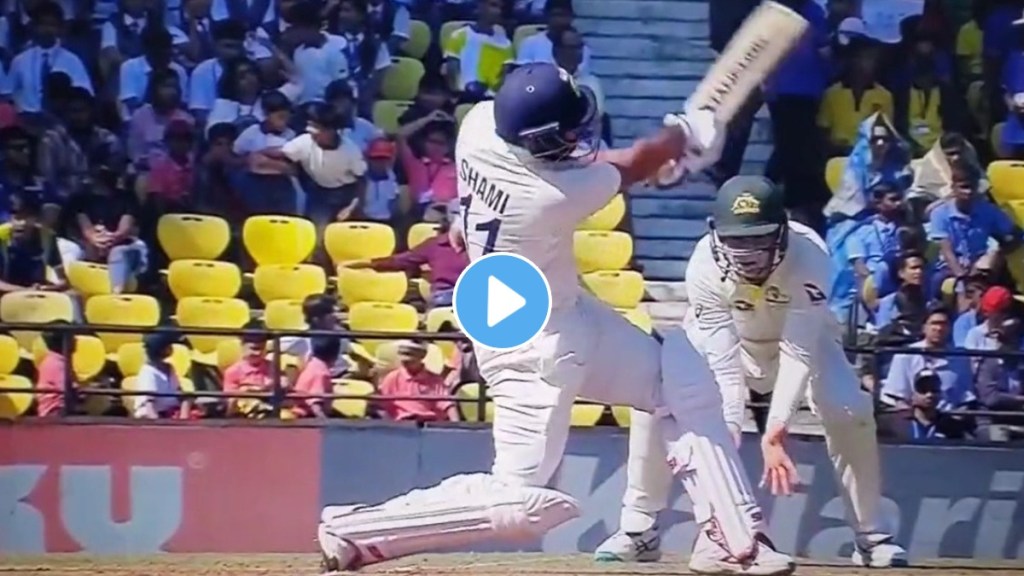 IND vs AUS 1st Test Update Mohammed Shami hits a towering six on his knees